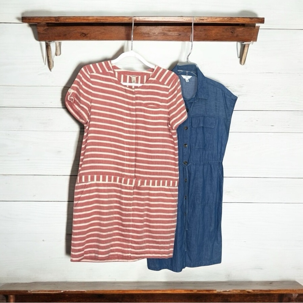 J Crew Striped orange and Blue Denim Time & True Dresses